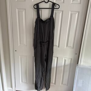 Daughters of the Liberation Anthropologie Jumpsuit Black White Patterned Size 12